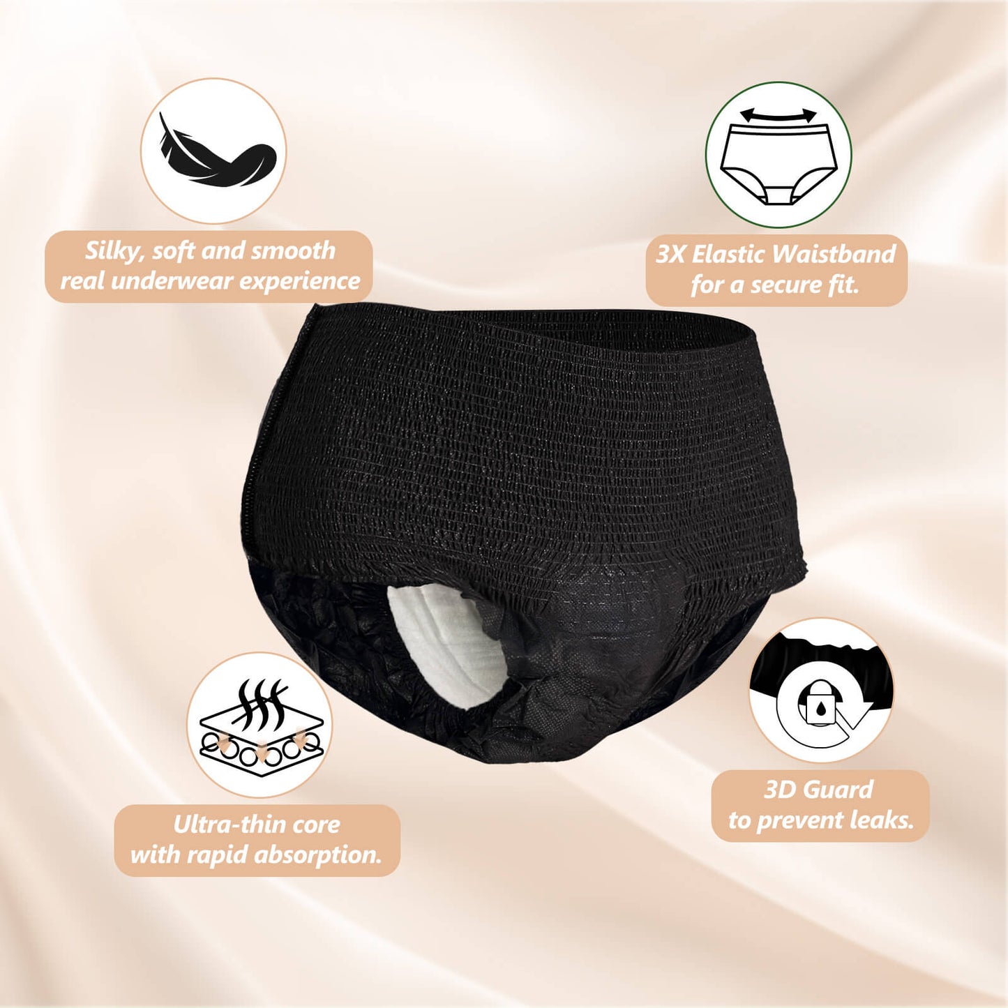 MOLLIS Women's Luxurious Disposable Period Underwear