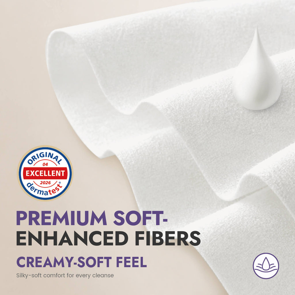 MOLLIS Disposable Face Towels, XL Ultra Thick & Soft Facial Cleansing Dry Wipes