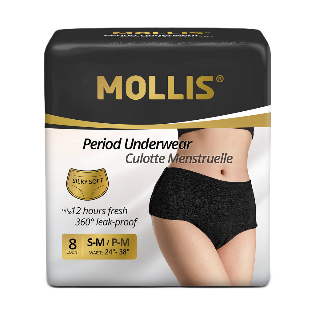 MOLLIS Women's Luxurious Disposable Period Underwear, S/M, 8 Count