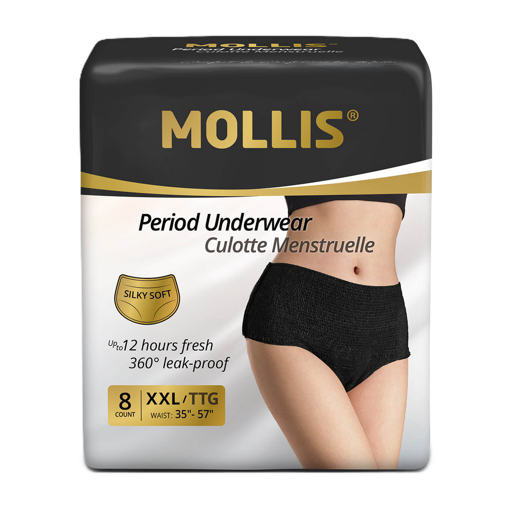 MOLLIS Women's Luxurious Disposable Period Underwear, XXL, 8 Count