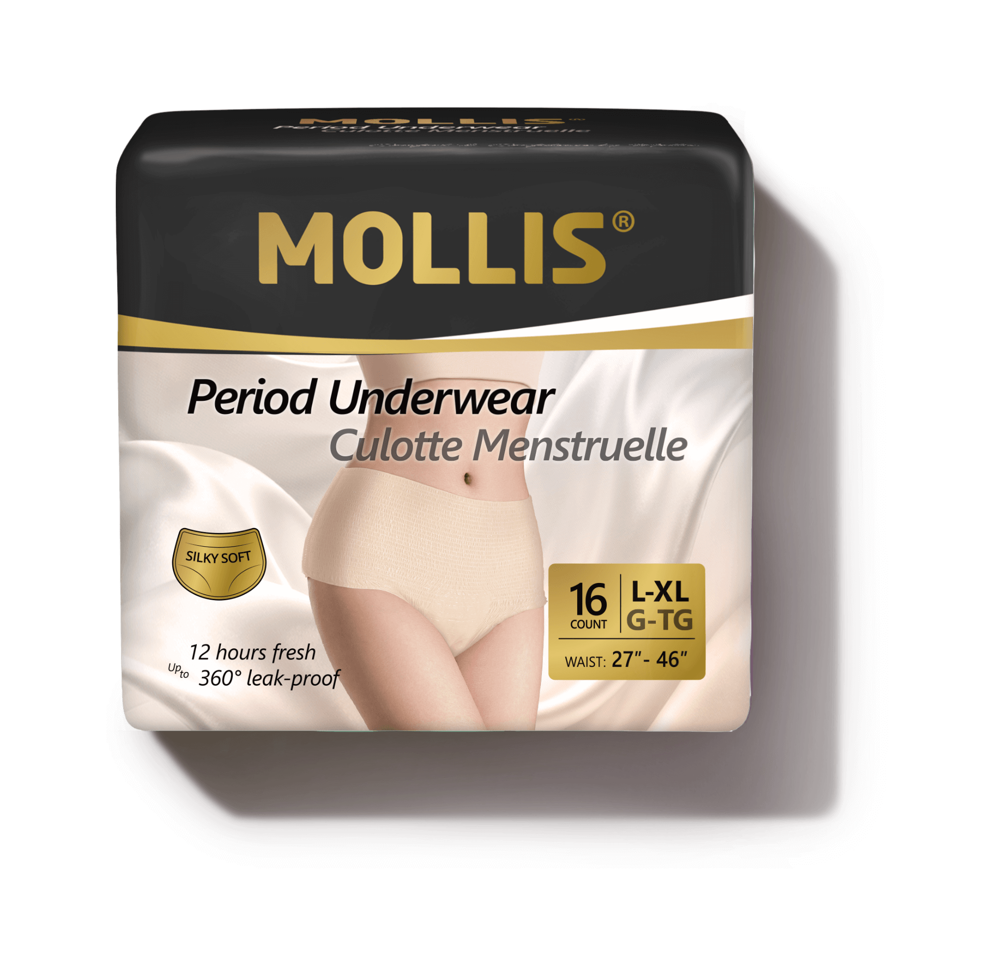 MOLLIS Women's Luxurious Disposable Period Underwear, S/M, 8 Count